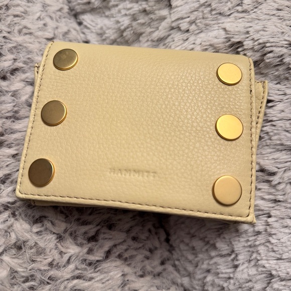 Hammitt Handbags - Hammitt Cream Card Holder with Gold Studs